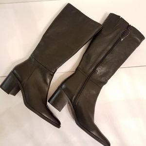 Elegant Women Riding Black Leather Boots NEW